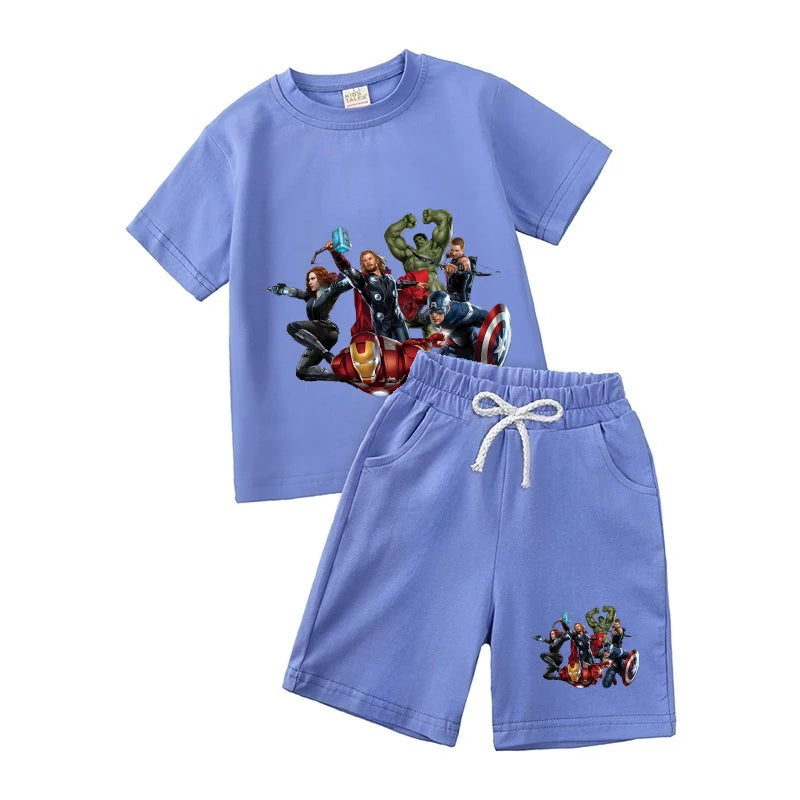 Summer Baby Boy 2PCS Clothes Set Cartoon Short Sleeve T-shirt And Shorts Outfit Cute Kid Tracksuit Children Boys' Apparel
