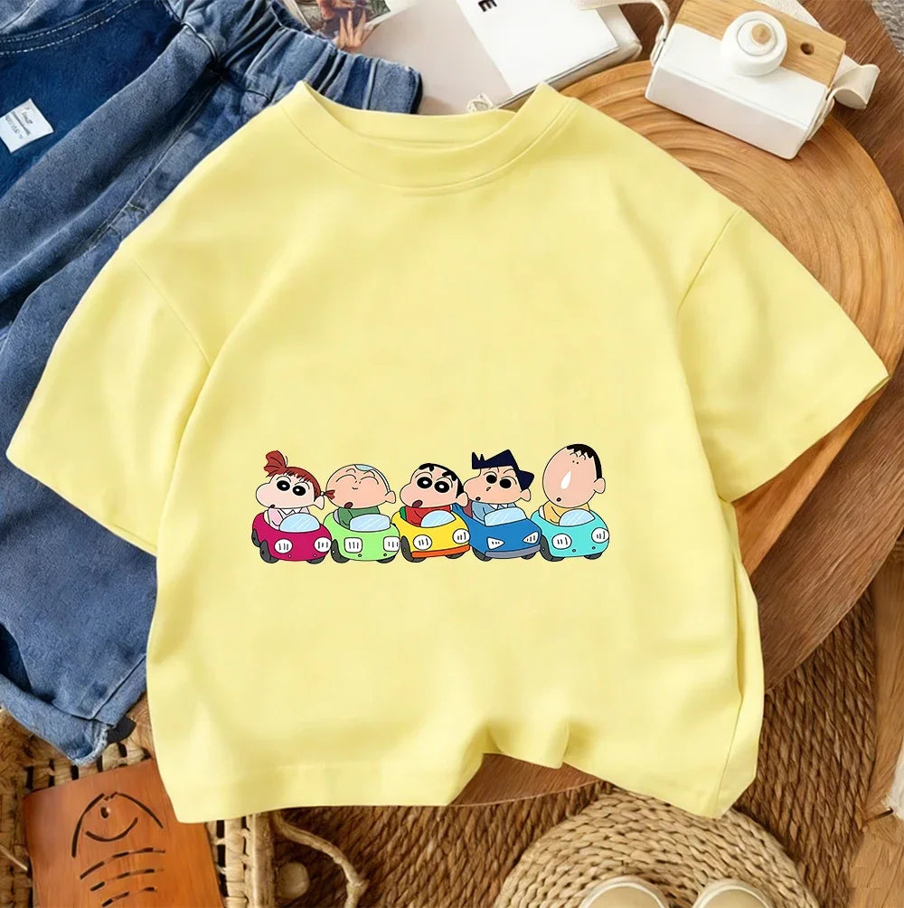 Trendy Hot Cartoon T Shirt Cute Casual Summer Crew Neck Kids Apparel Crayon Shin Chan Children 3 14