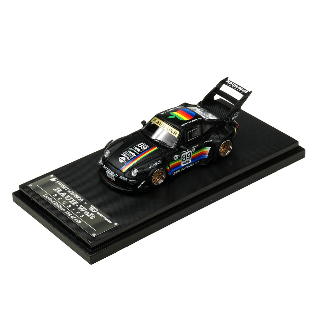 SW In Stock 1:64 RWB 993 Black Apple Diecast Diorama Car Model Collection Street  Warrior