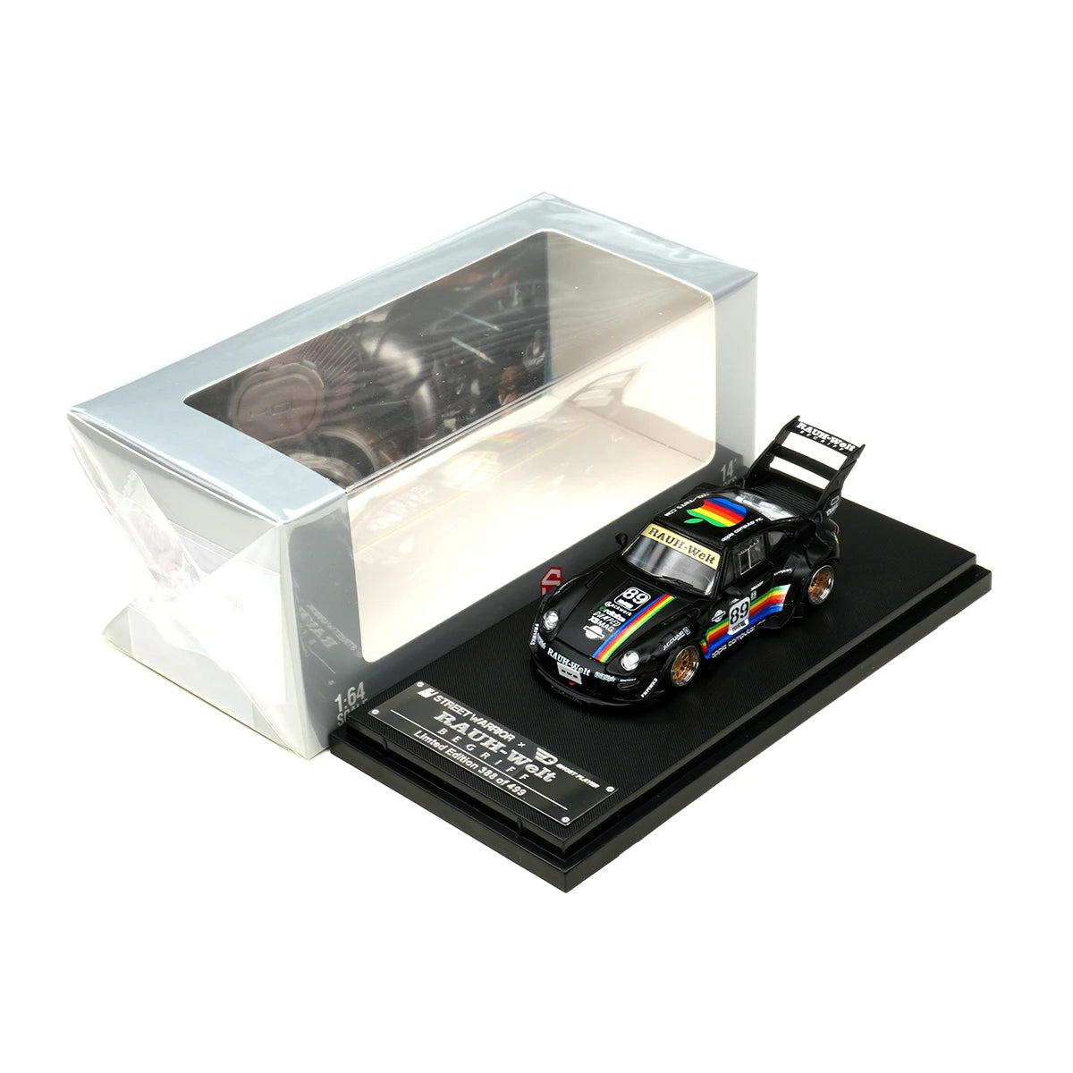 SW In Stock 1:64 RWB 993 Black Apple Diecast Diorama Car Model Collection Street  Warrior