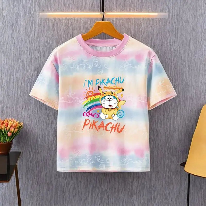 Doraemon cartoon cute creative students loose cotton short-sleeved personalized anime peripheral children hundred T-shirt gift