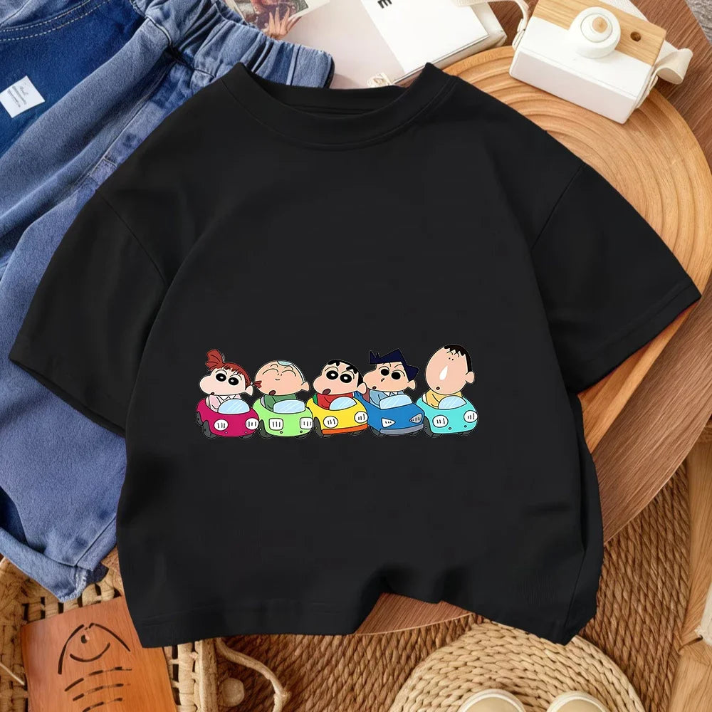 Trendy Hot Cartoon T Shirt Cute Casual Summer Crew Neck Kids Apparel Crayon Shin Chan Children 3 14