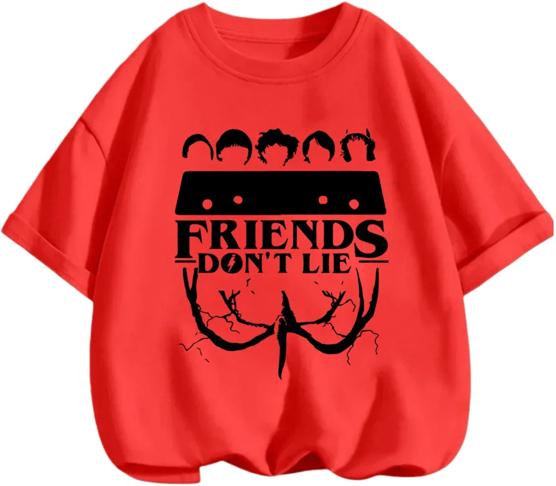 Fashion Mix Match Stranger Things T Shirt Summer Daily Casual Cartoon Graphic Short Sleeve Apparel