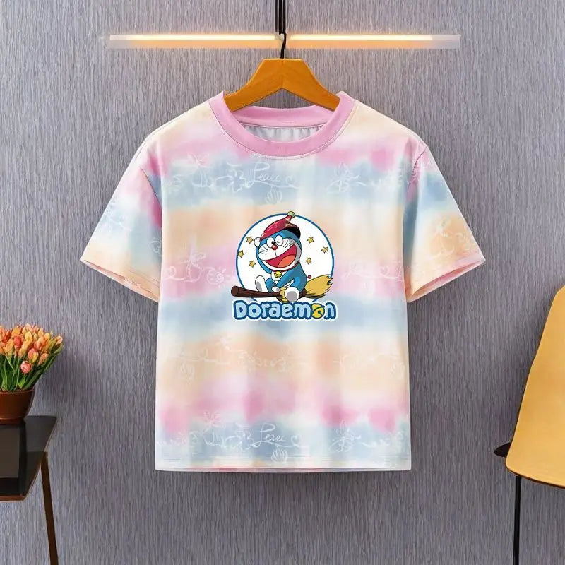 Doraemon cartoon cute creative students loose cotton short-sleeved personalized anime peripheral children hundred T-shirt gift