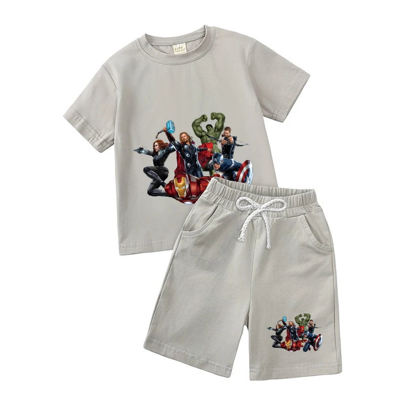 Summer Baby Boy 2PCS Clothes Set Cartoon Short Sleeve T-shirt And Shorts Outfit Cute Kid Tracksuit Children Boys' Apparel