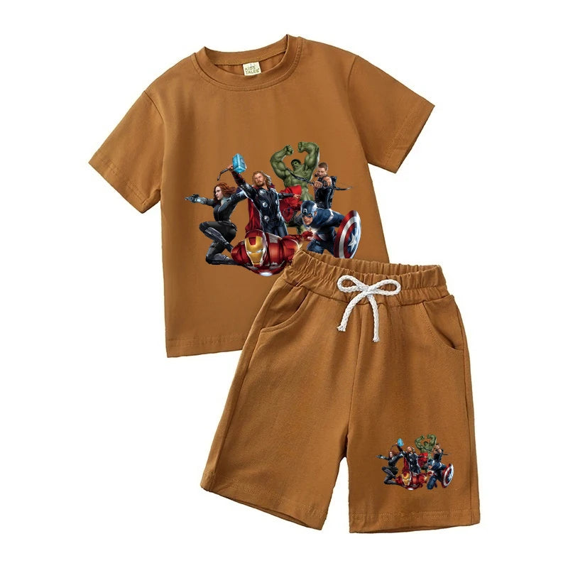 Summer Baby Boy 2PCS Clothes Set Cartoon Short Sleeve T-shirt And Shorts Outfit Cute Kid Tracksuit Children Boys' Apparel