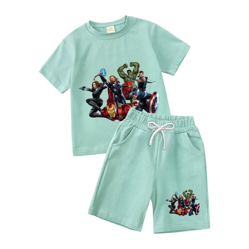 Summer Baby Boy 2PCS Clothes Set Cartoon Short Sleeve T-shirt And Shorts Outfit Cute Kid Tracksuit Children Boys' Apparel