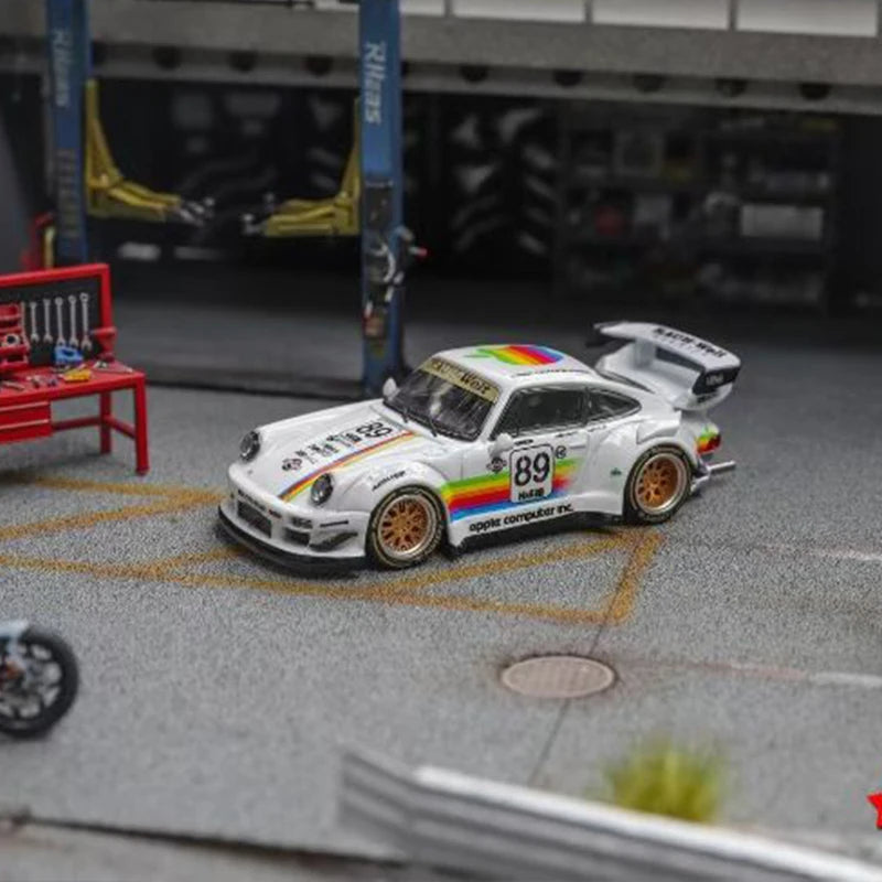 SW In Stock 1:64 RWB 993 Black Apple Diecast Diorama Car Model Collection Street  Warrior